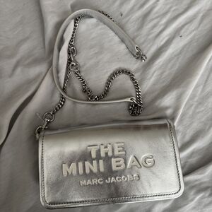 Marc Jacobs Metallic Silver The Mini Bag Shoulder Bag